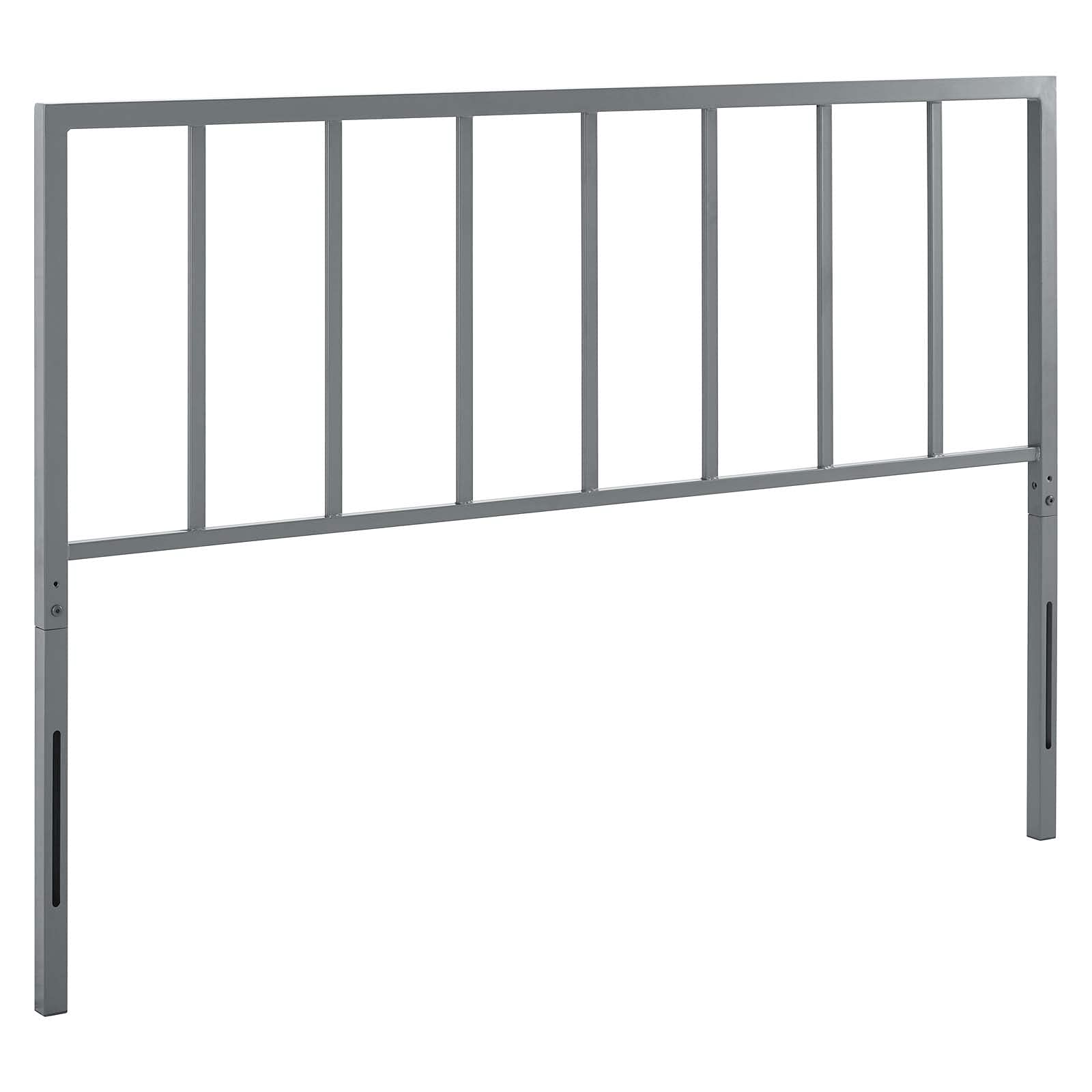 Modway Tatum Modern Farmhouse Metal King Headboard In Gray